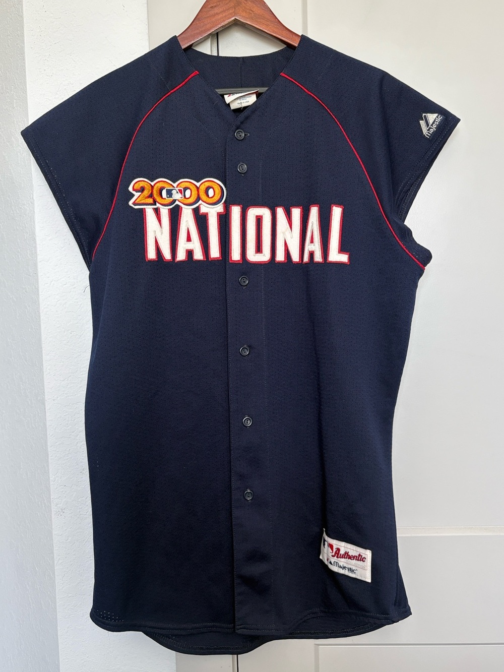Vintage Majestic mlb 2000 #10 chipper jones blue jersey Men’s large